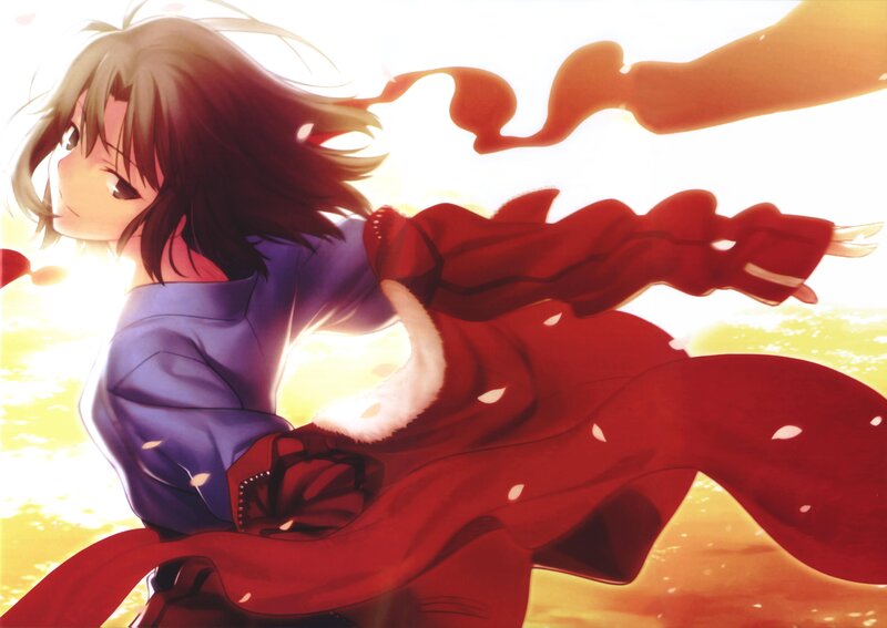 anime girl in red coat