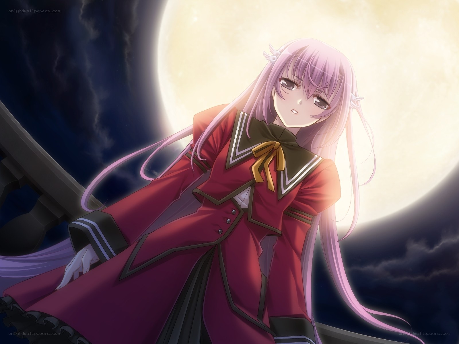 anime girl in red coat