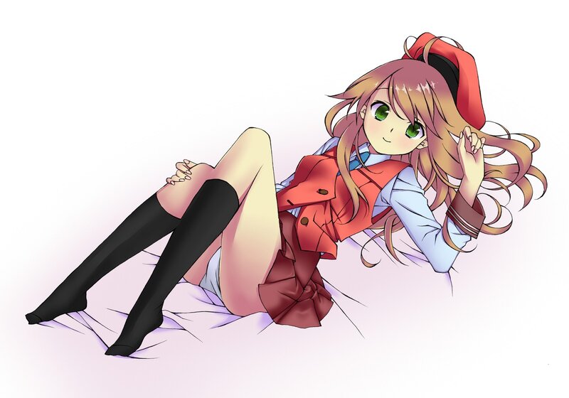 anime girl in red coat