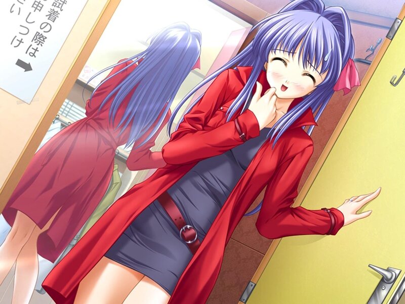 Anime girl in red coat
