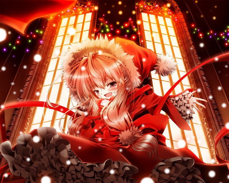 Anime girl in red coat