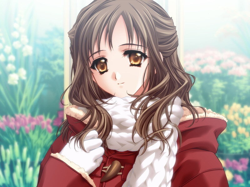Anime Girl in Red Coat — Calm, Spring