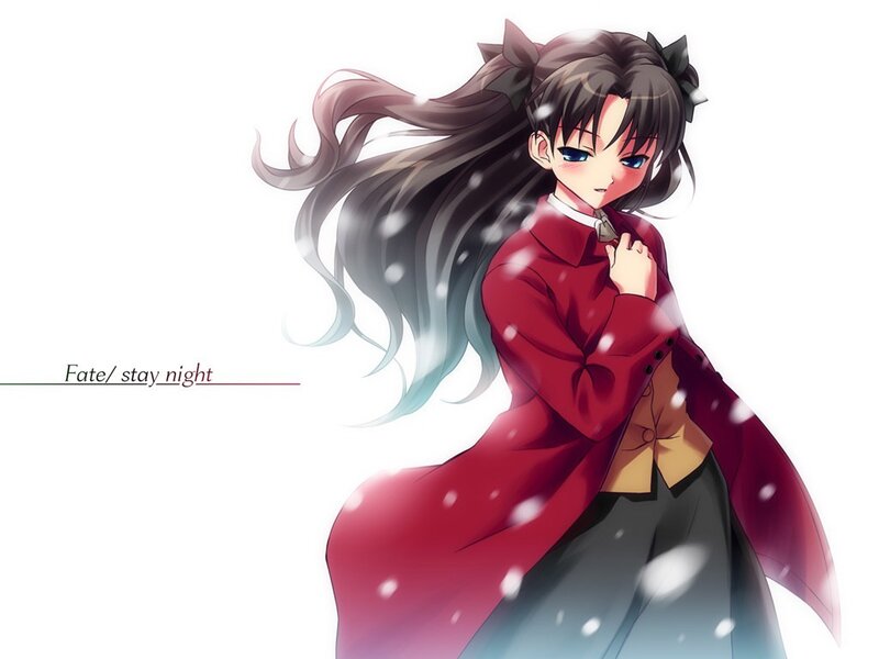Anime Girl in Red Coat — Cold