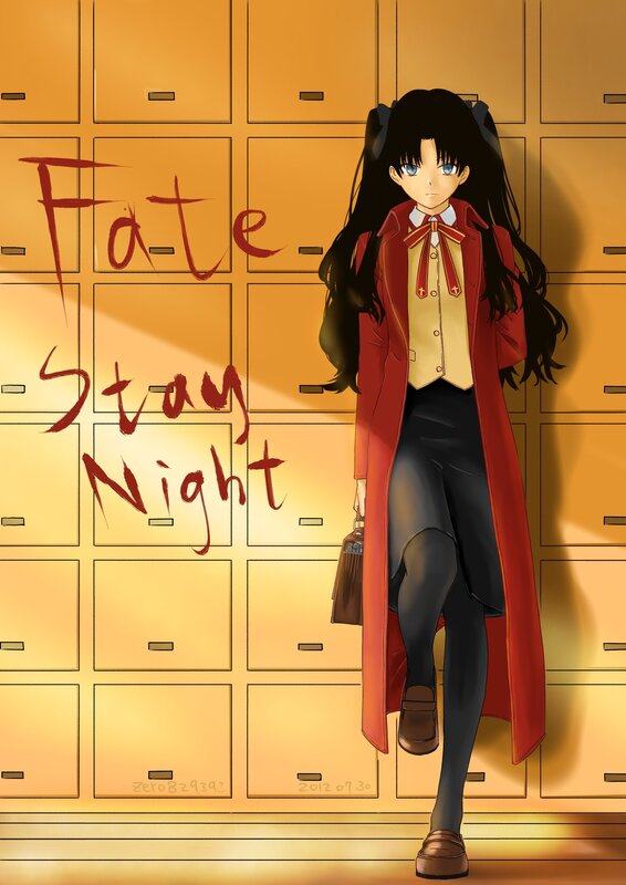 Anime Girl in Red Coat — Dramatic, Lockers