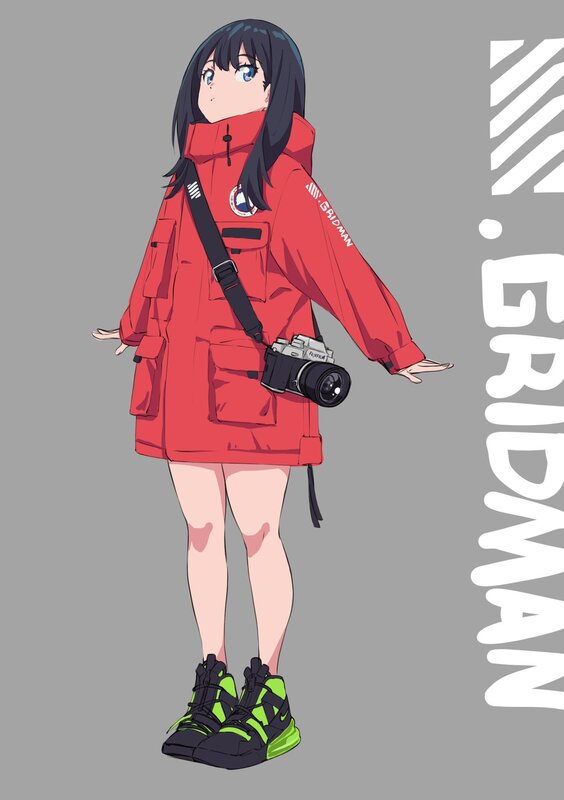 Anime Girl in Red Coat — Neutral, Camera