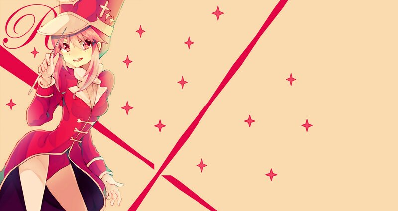Anime Girl in Red Coat — Playful, Hat