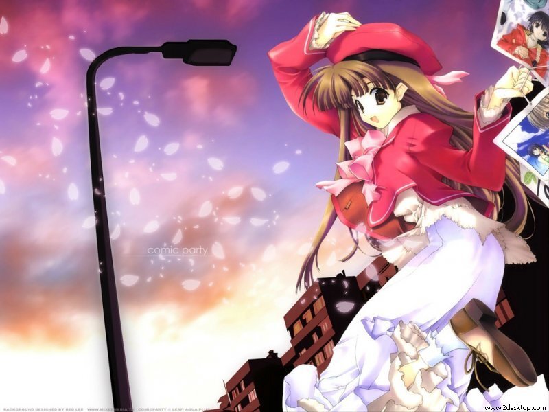 Anime Girl in Red Coat — Purple