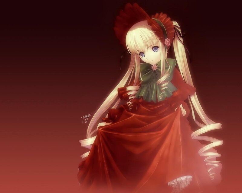 anime girl in red dress