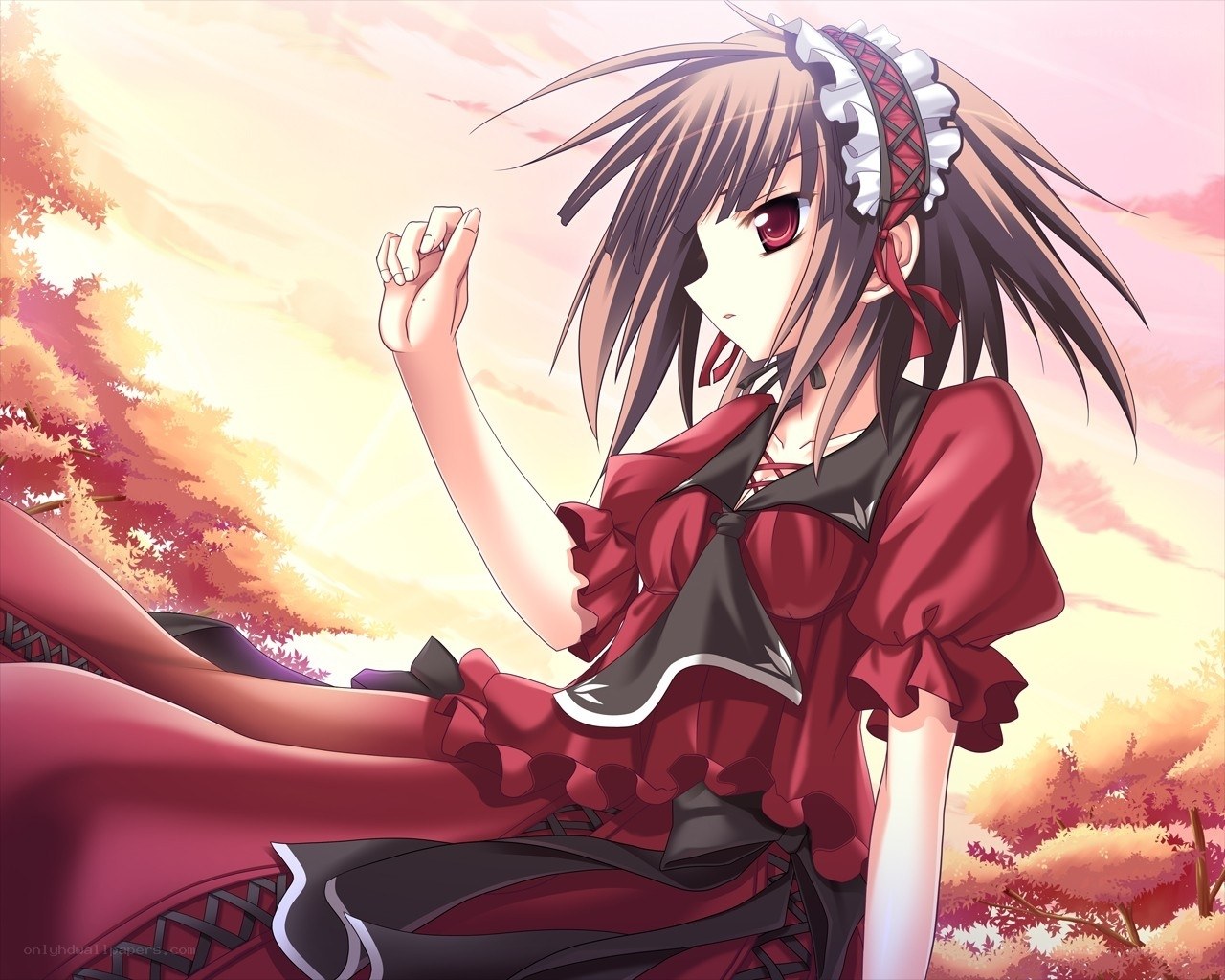 anime girl in red dress