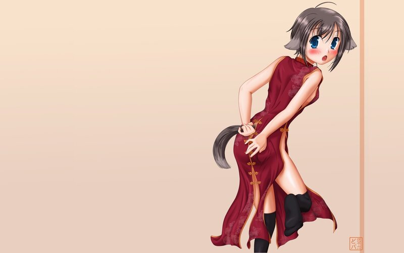 anime girl in red dress