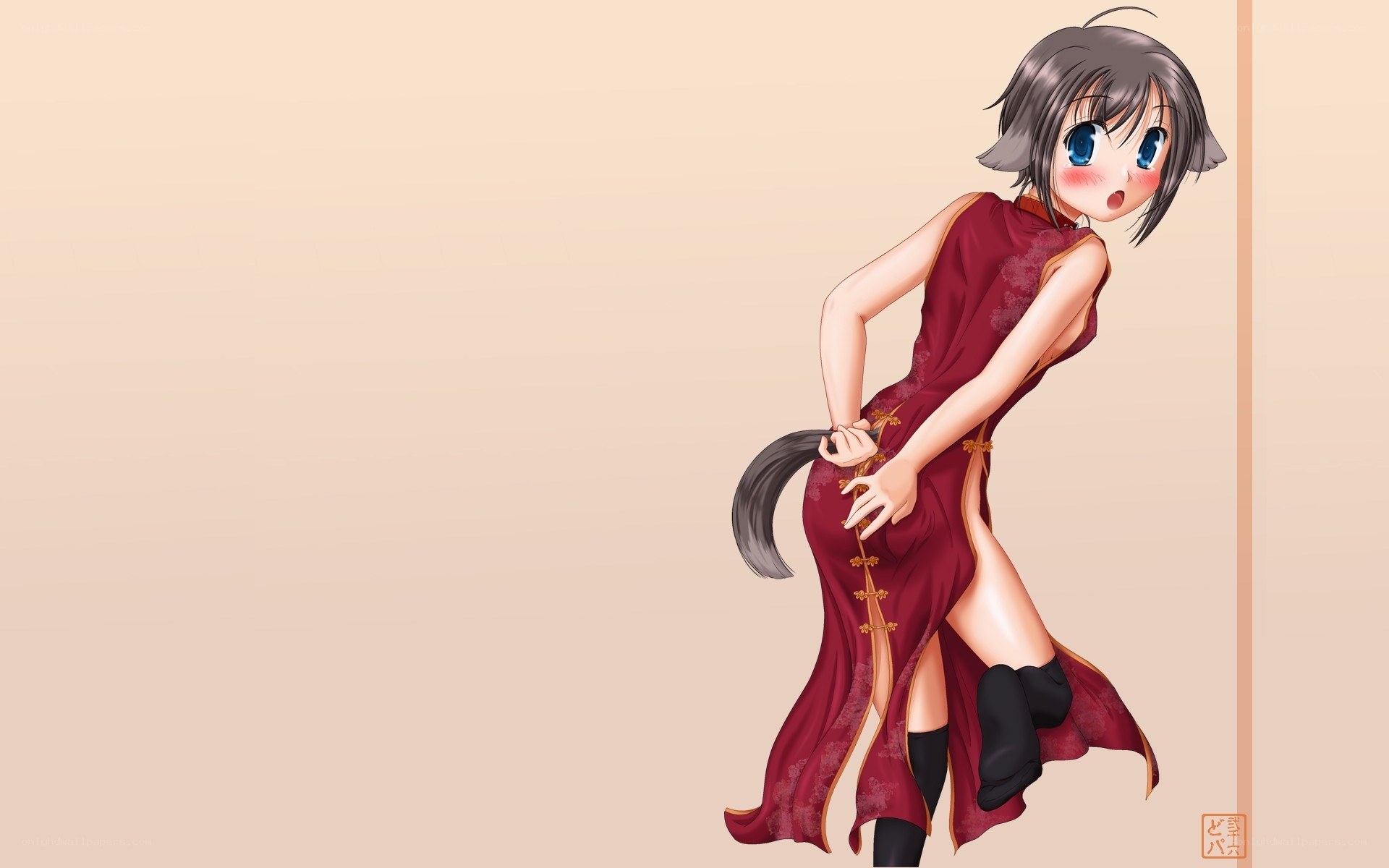 anime girl in red dress