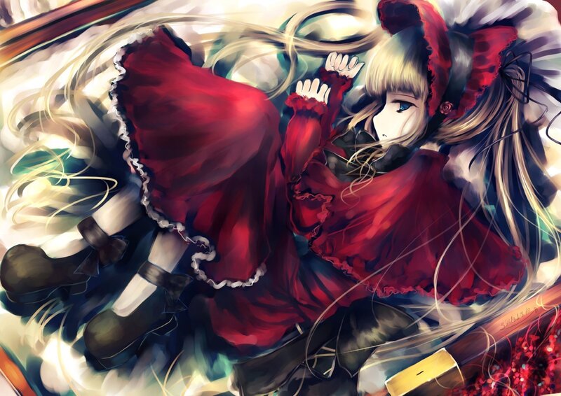 anime girl in red dress