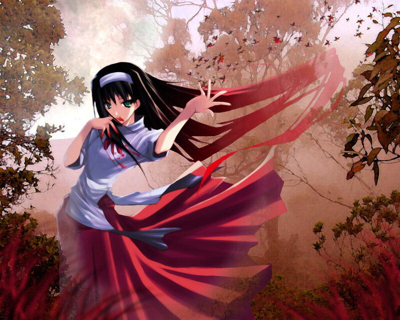 Anime girl in red dress