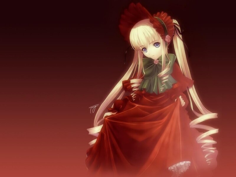 anime girl in red dress