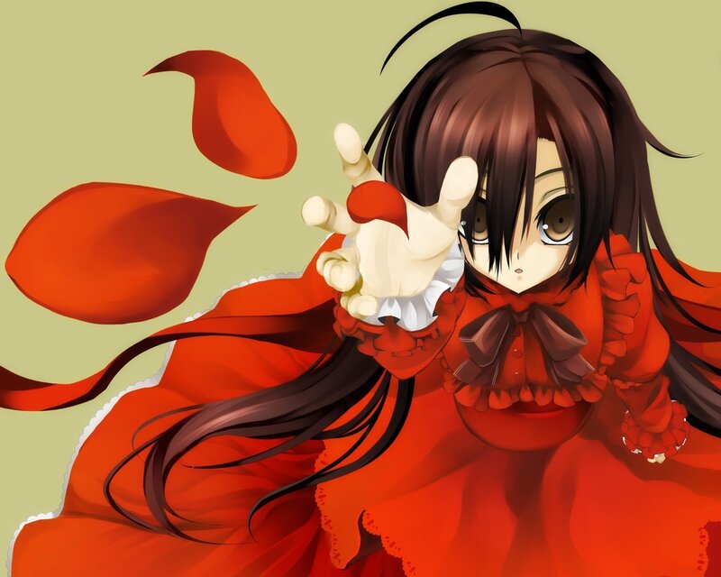 anime girl in red dress