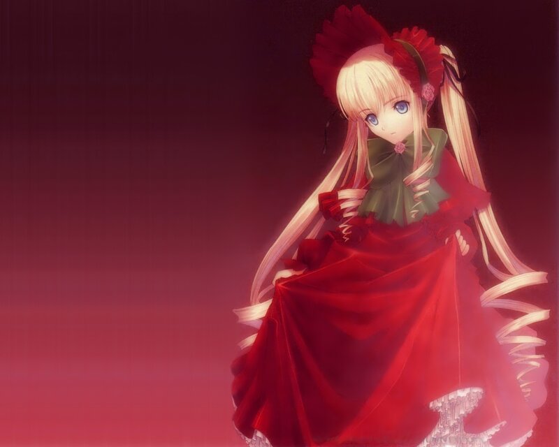anime girl in red dress