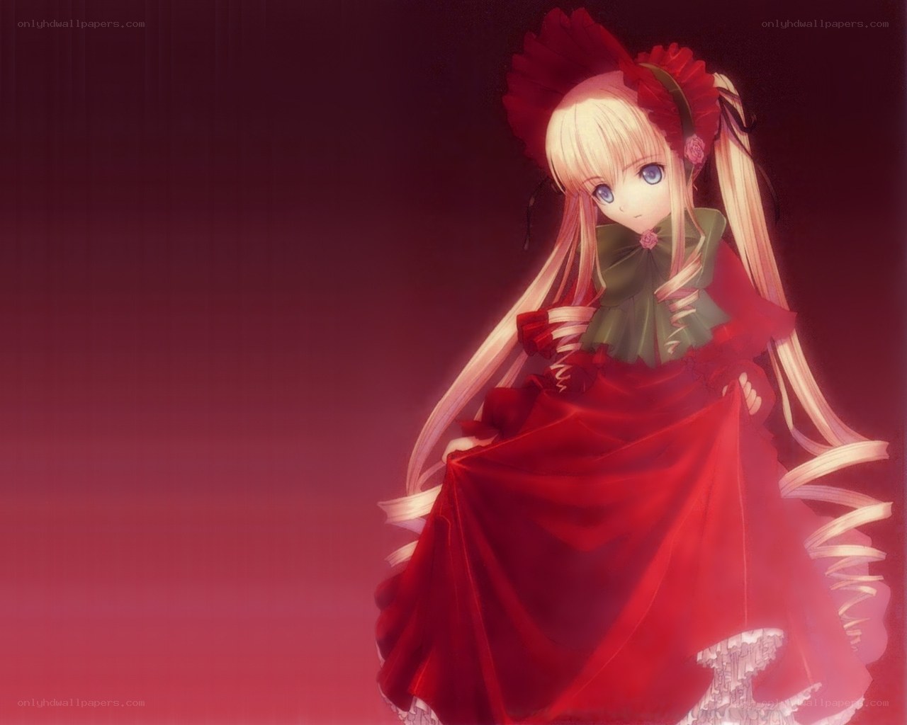 anime girl in red dress