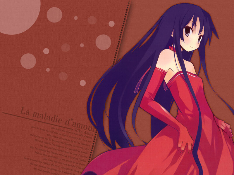 Anime girl in red dress