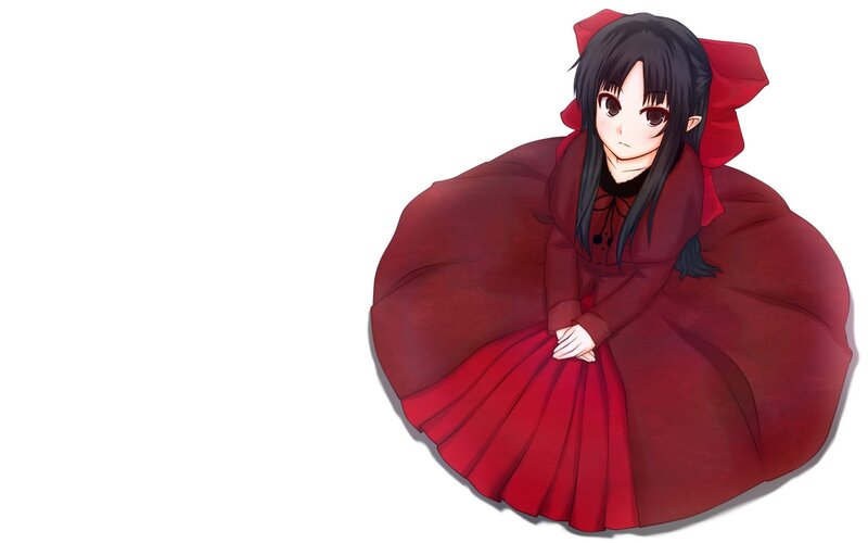 anime girl in red dress