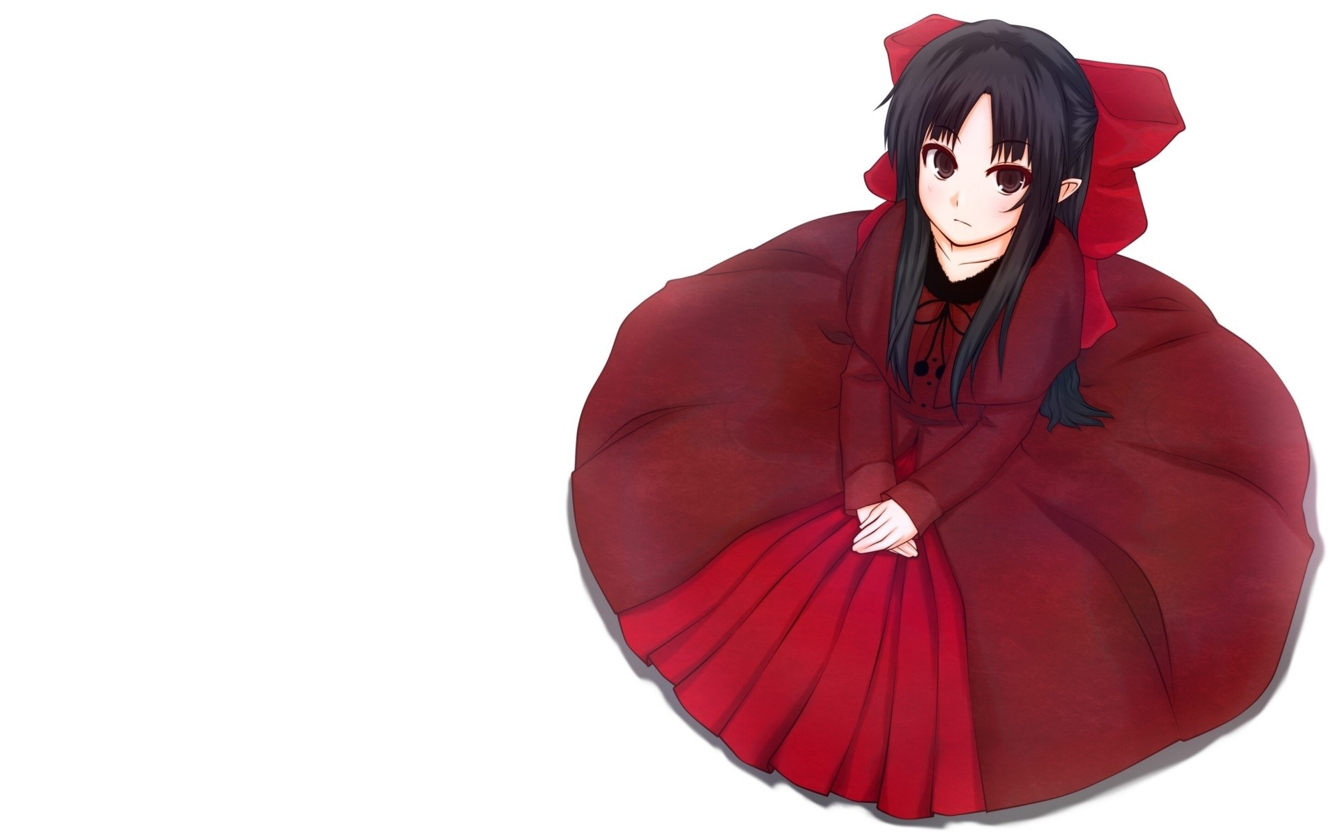 anime girl in red dress