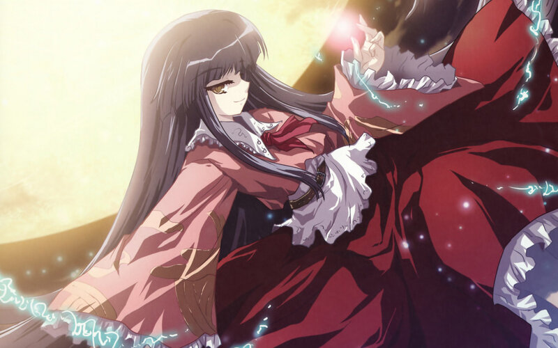 anime girl in red dress