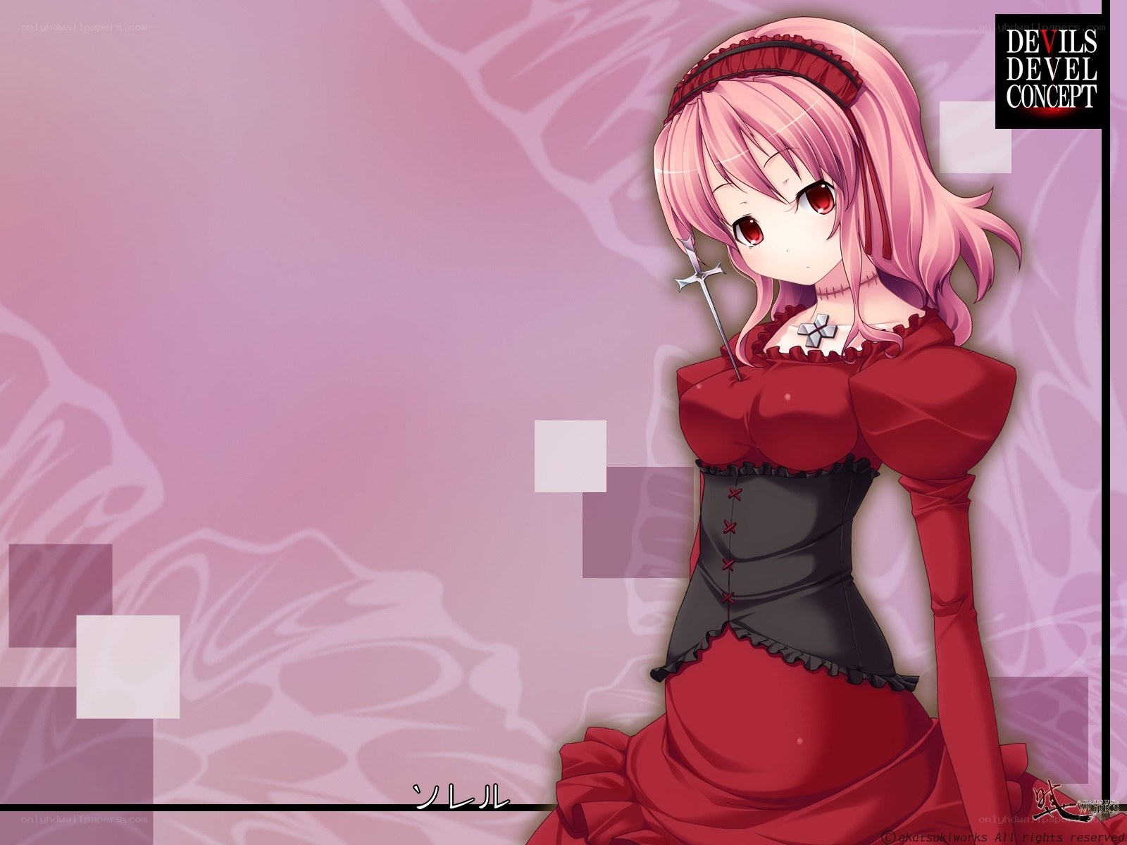 Anime girl in red dress