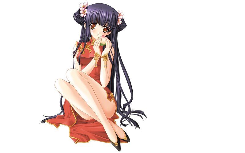 anime girl in red dress