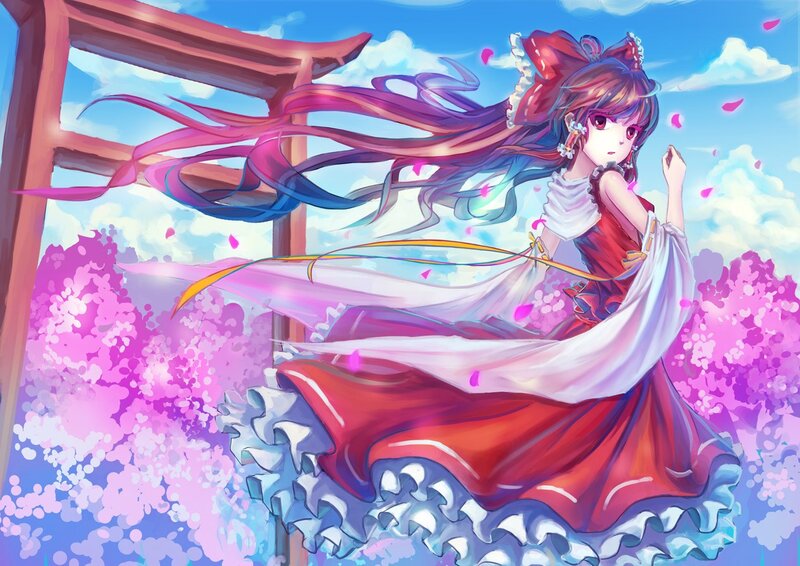 Anime girl in red dress
