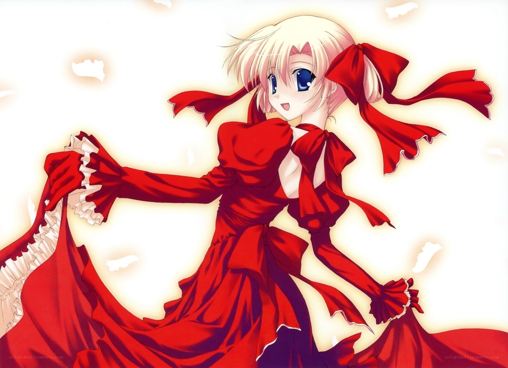 anime girl in red dress