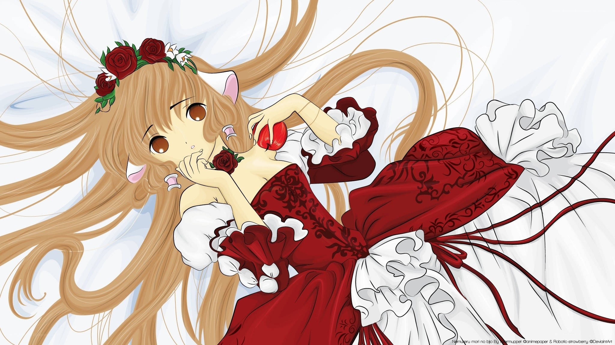 anime girl in red dress