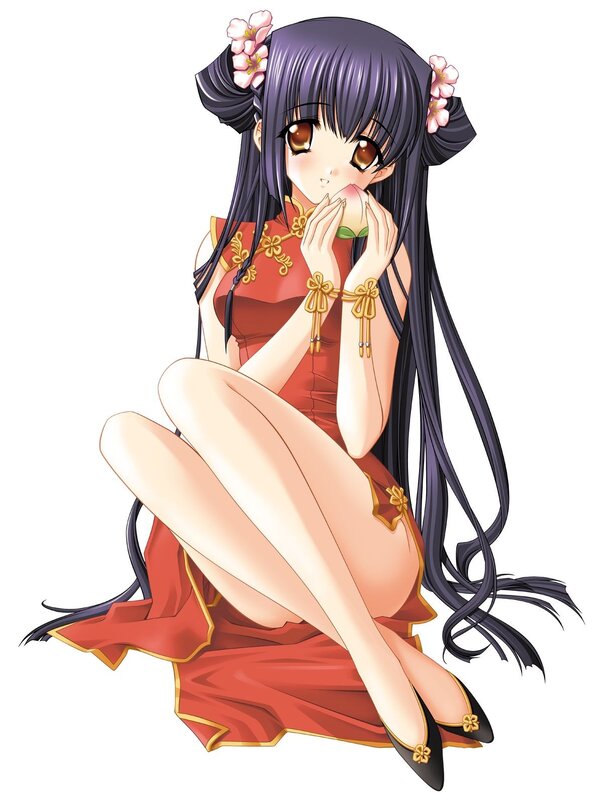 anime girl in red dress