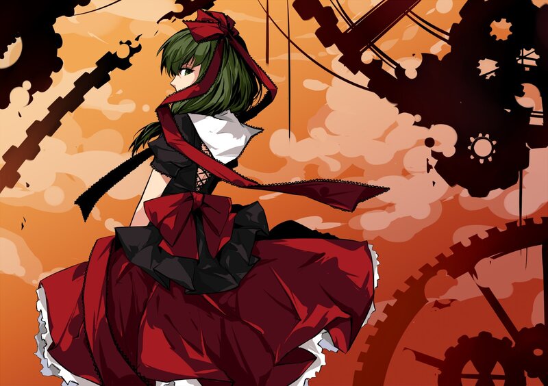anime girl in red dress