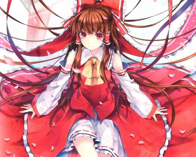 Anime girl in red dress