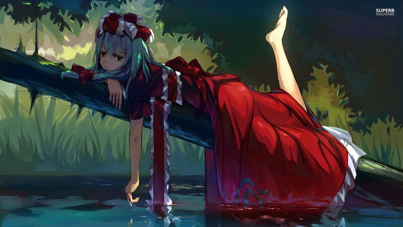 anime girl in red dress