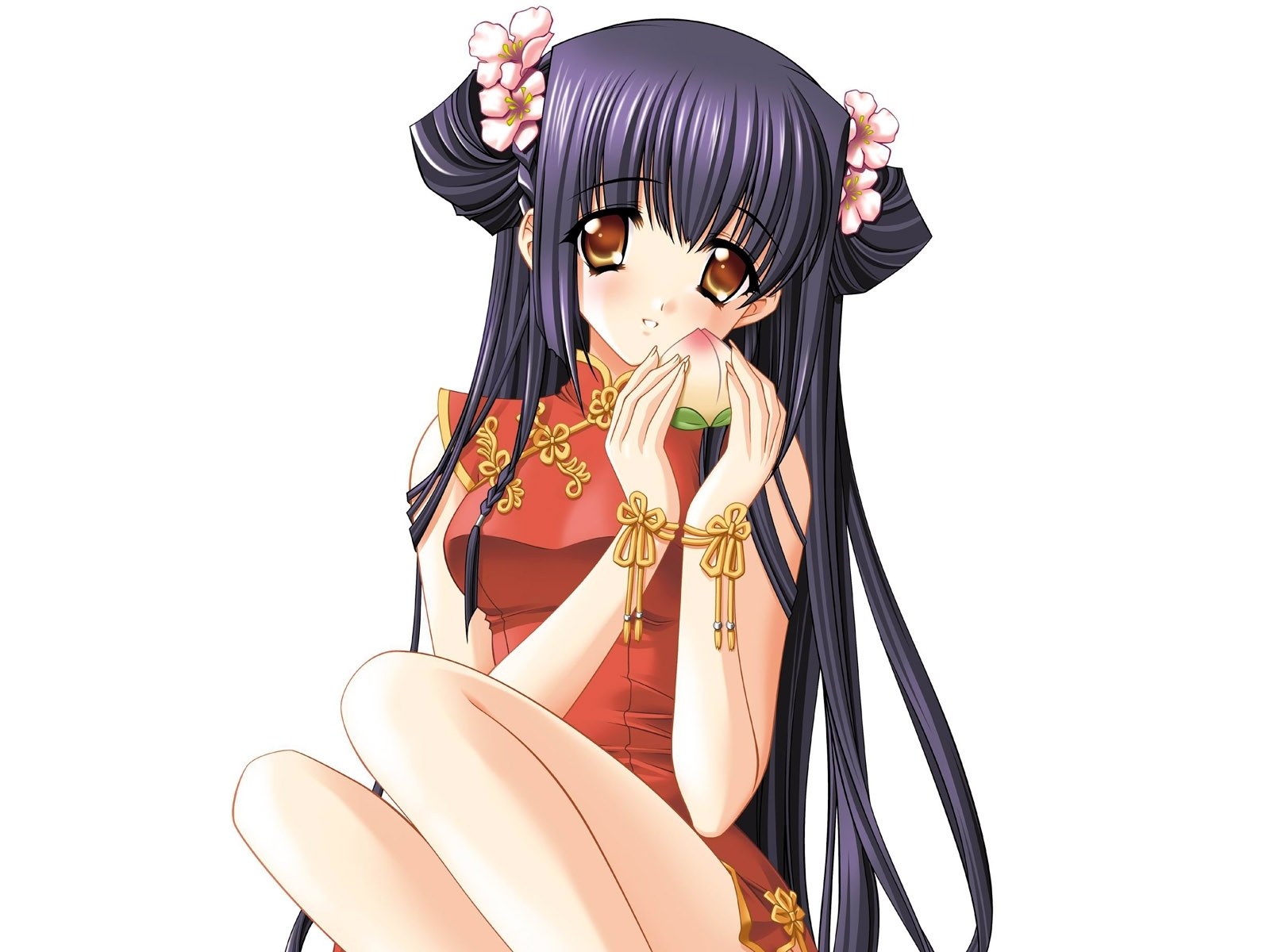 anime girl in red dress