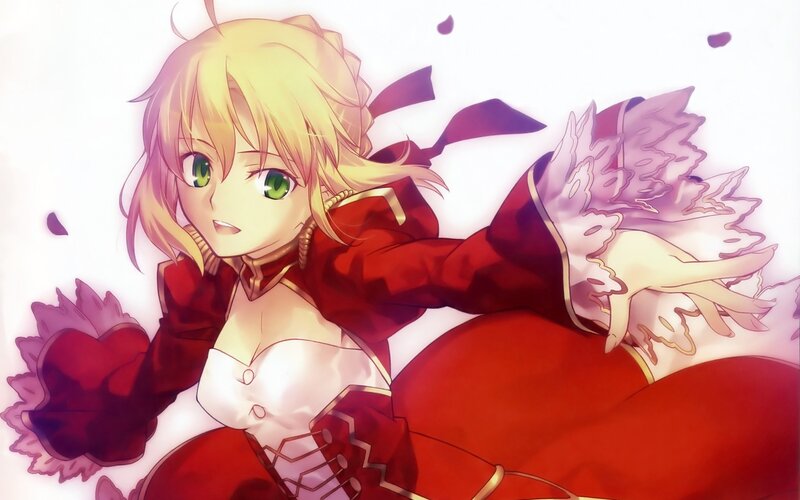 anime girl in red dress