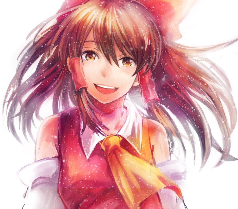 Anime Girl in Red Dress — Bright, Cheerful