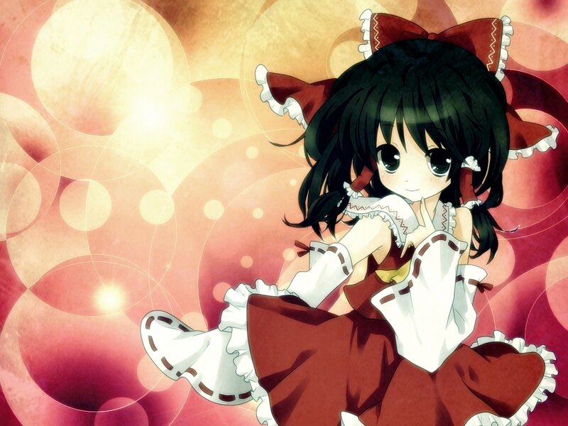 Anime Girl in Red Dress — Calm, Bow, Eyes
