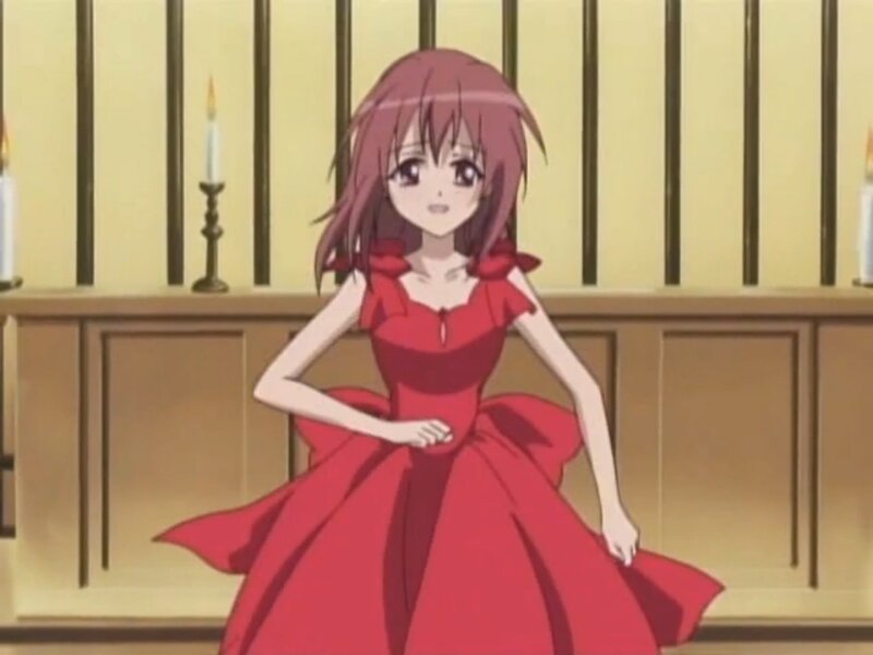 Anime Girl in Red Dress — Calm, Candle