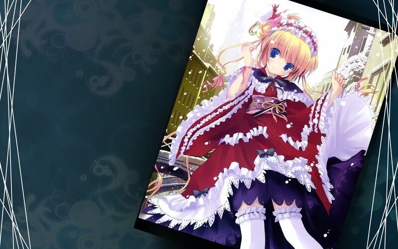 Anime Girl in Red Dress — Calm, Winter