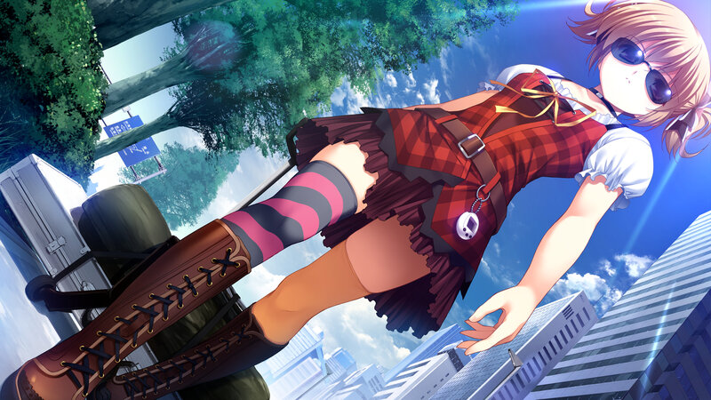 Anime Girl in Red Dress — Dramatic, Afternoon, Digital Art