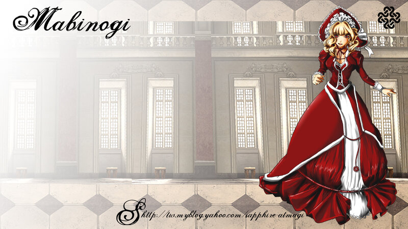 Anime Girl in Red Dress — Dramatic, Digital Art, Building