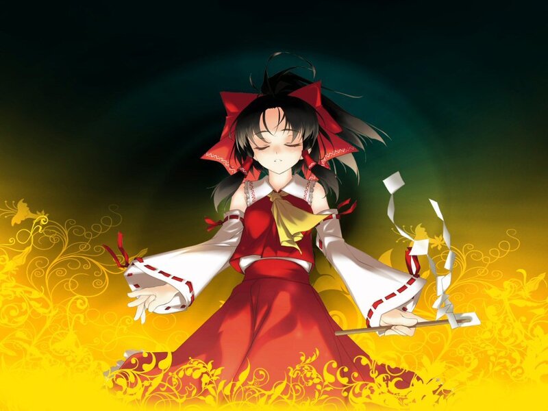 Anime Girl in Red Dress — Dramatic, Digital Art, Red Bow, Magic Wand