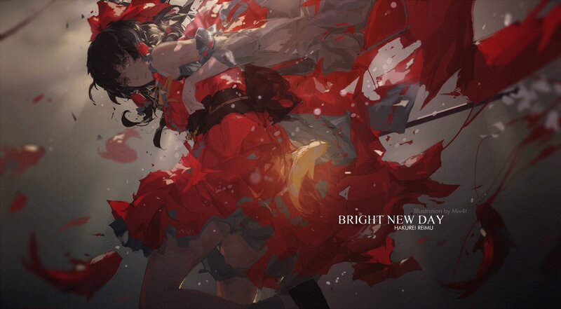 Anime Girl in Red Dress — Dramatic, Digital Art, Red Cloth