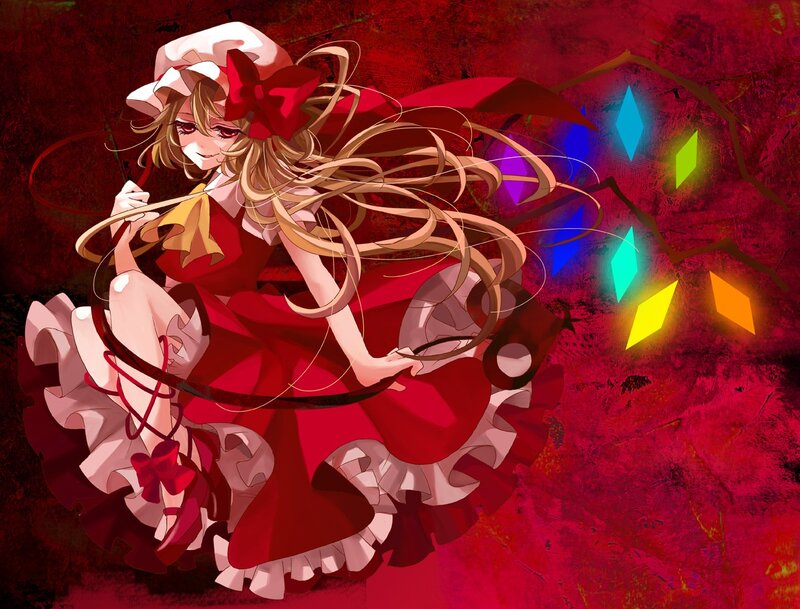 Anime Girl in Red Dress — Dramatic, Hat, Bow