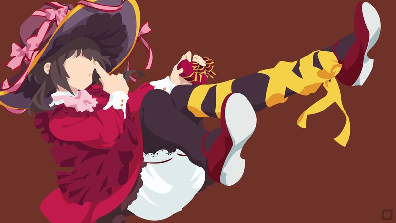 Anime Girl in Red Dress — Dramatic, Hat