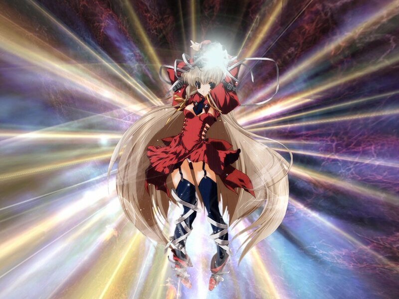 Anime Girl in Red Dress — Dramatic, Long Hair