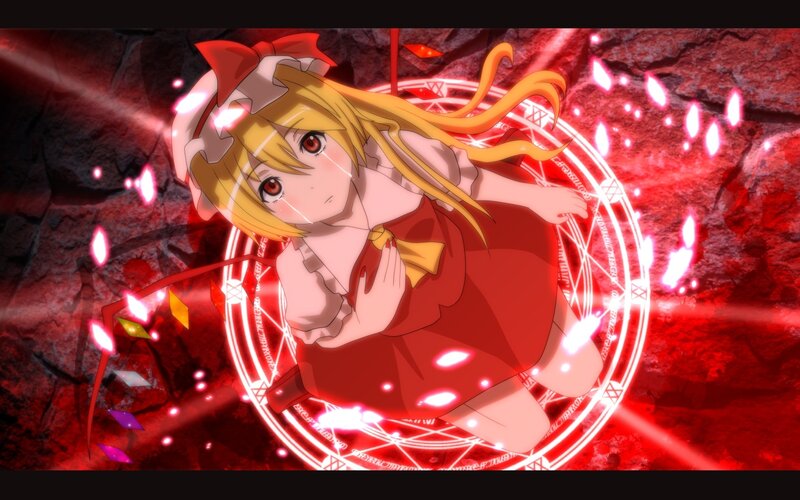 Anime Girl in Red Dress — Dramatic, Magic Circle