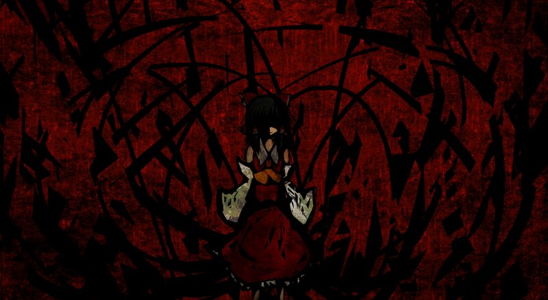 Anime Girl in Red Dress — Dramatic, Manga, Red Background