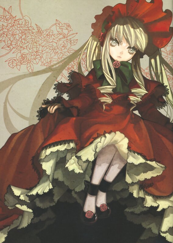 Anime Girl in Red Dress — Dramatic, Manga, Rose